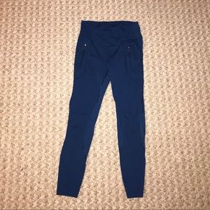 Blue Lululemon Leggings w/ mesh detail on legs